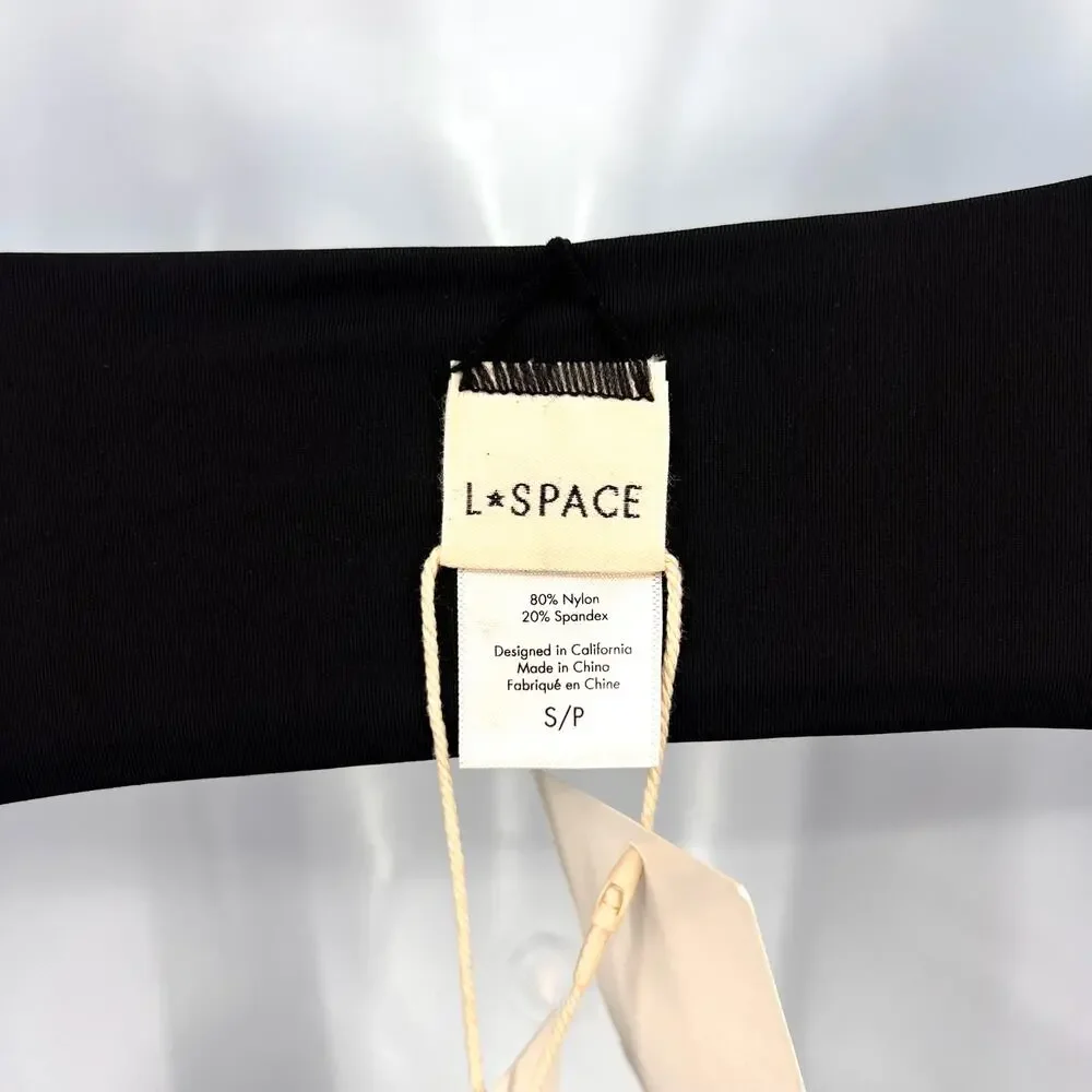 L*SPACE Women's High Tide Bikini Swim Set Small Black Stretch Adjustable NWT